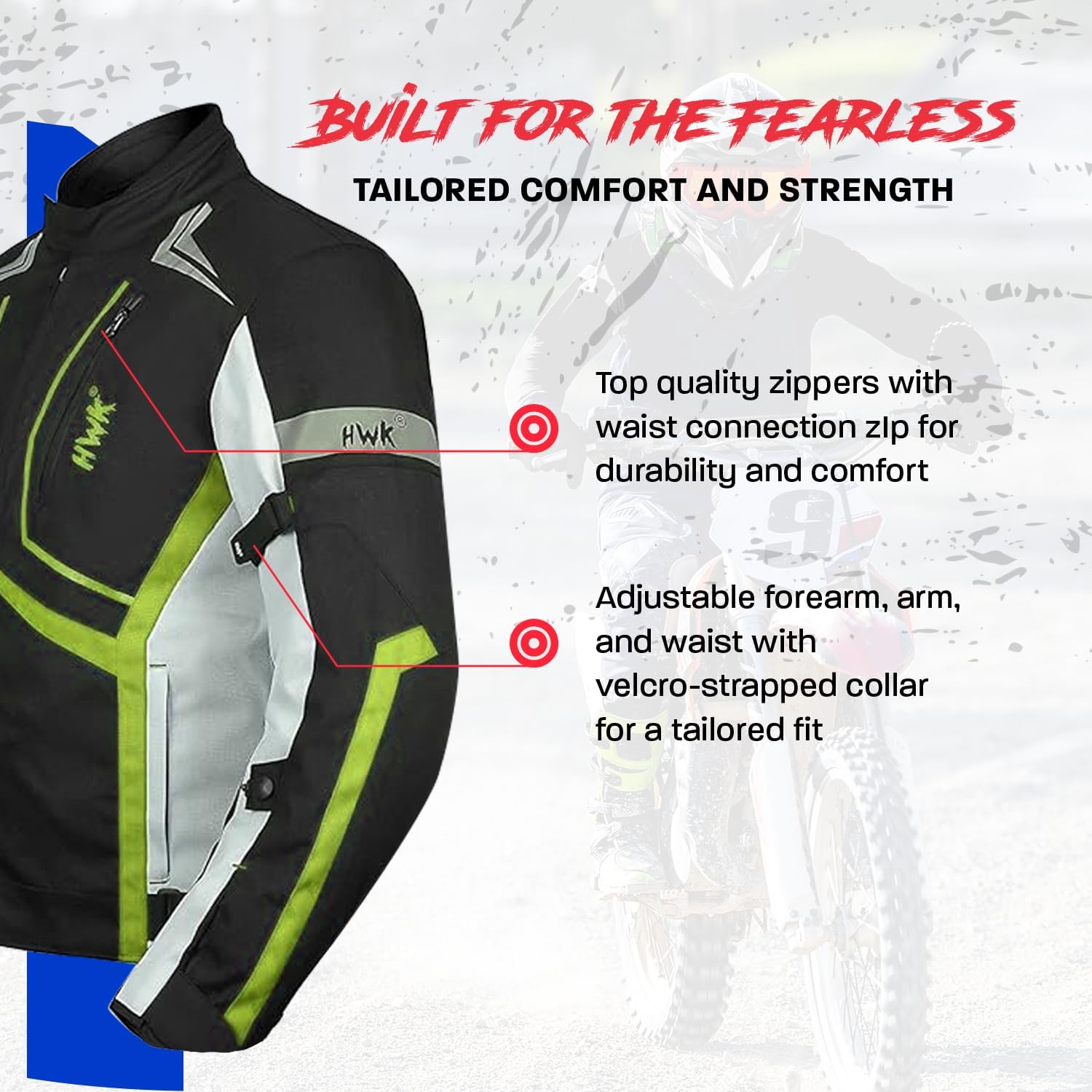 HWK Scorpion Motorcycle Jacket for Men & Women, Motorcycle Gear with Body Armor Foam Padding and Breathable Cordura