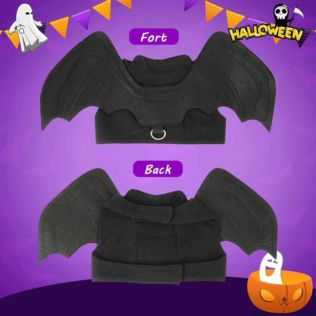 Dog Bat Wings Costume, Halloween Pet Costume for Dogs & Cats D-Ring M | D-Ring for Leash, Lightweight Felt Comfort