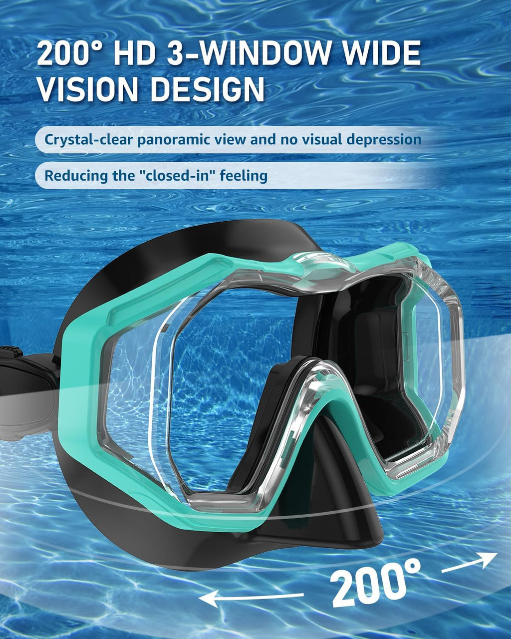 WSTOO Swim Goggles with Nose Cover for Ages 5-12, Youth, Adults, Unisex | Anti-Choking Design, Shatter-Resistant