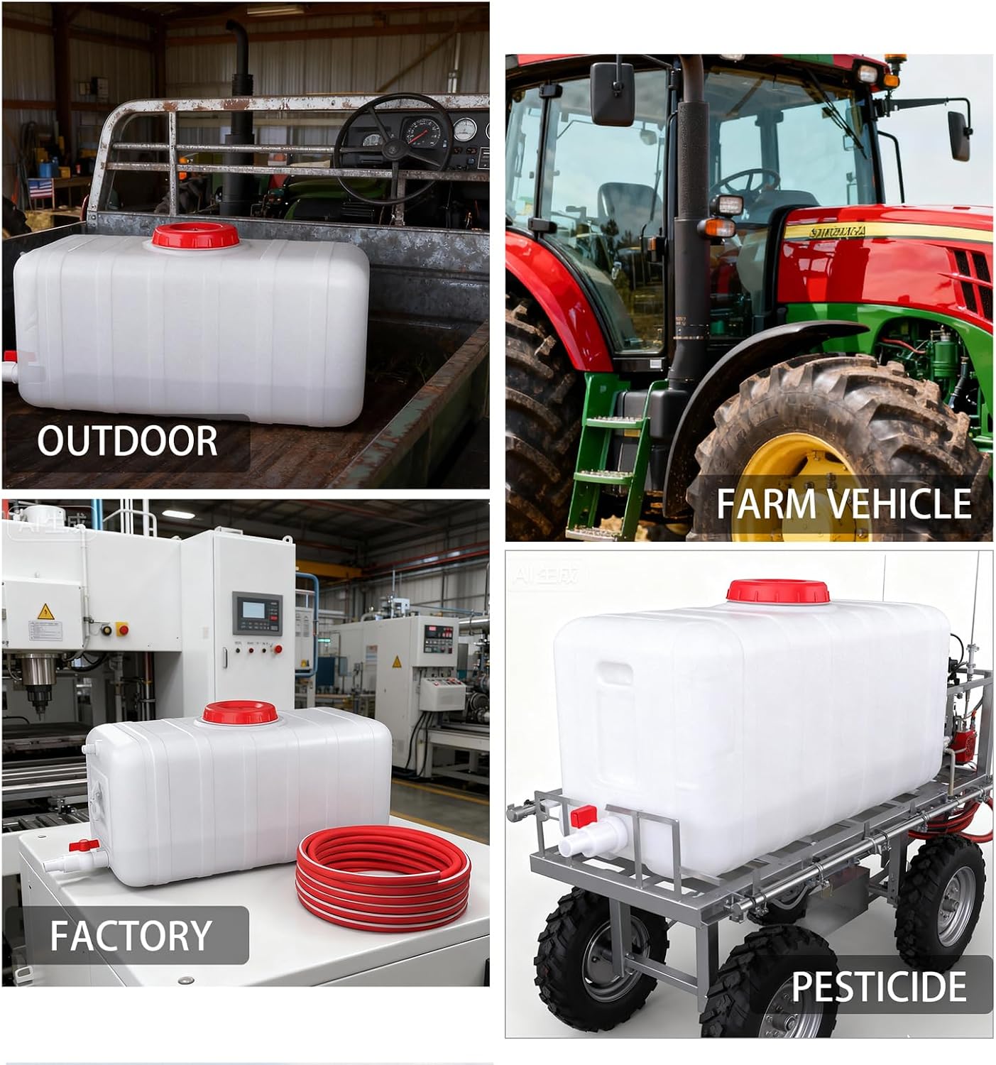 21Gallon/80L Water Storage Tank with Spigot,3m Hose and Control Vale | Large Plastic Emergency Water Tank,Water