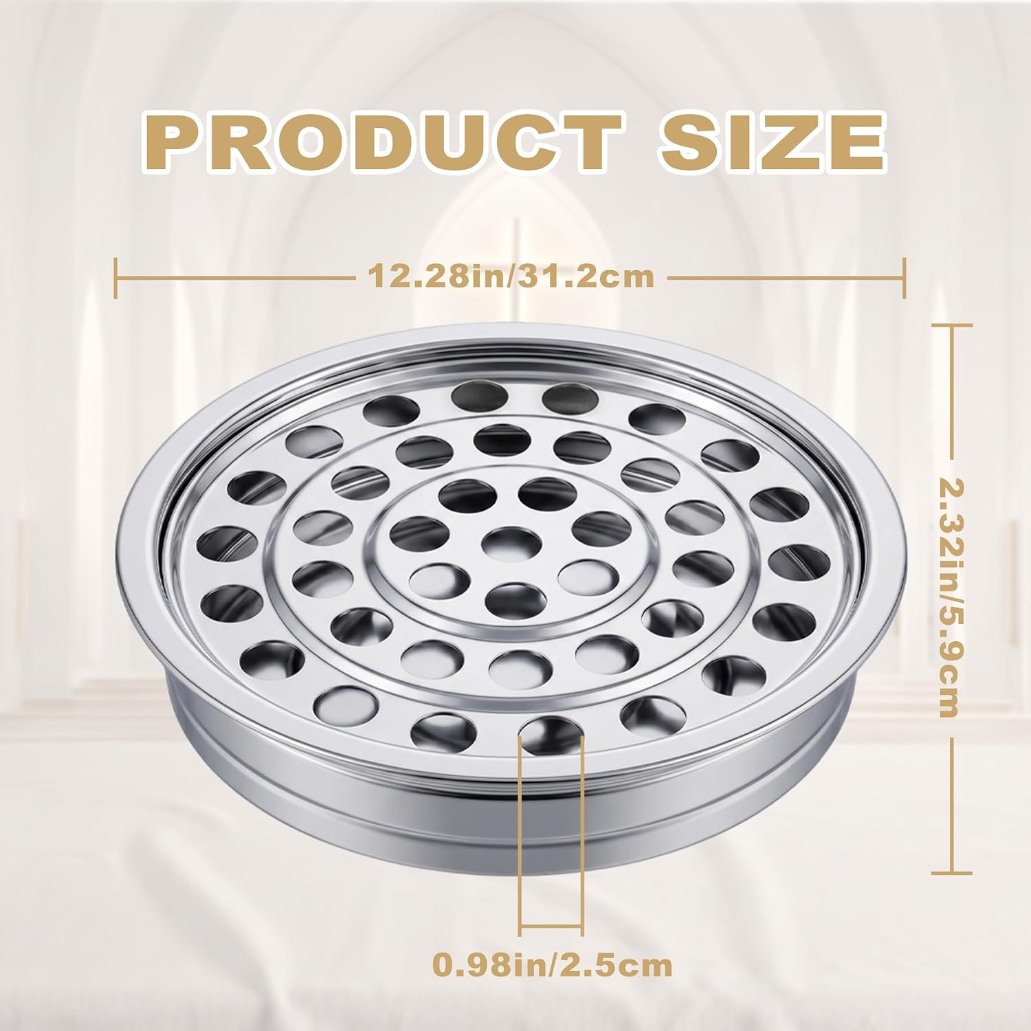 Stainless Steel Communion Tray for Church, 40Cup Silver Communion Wine Tray