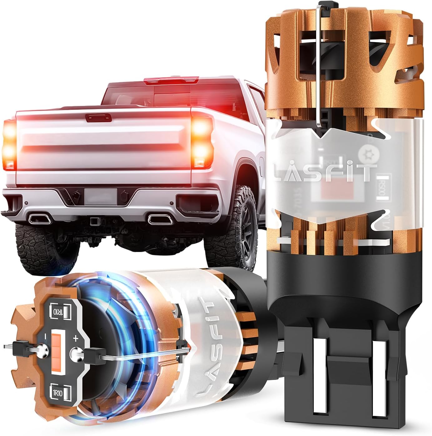 7440 7443 Brake Light LED bulb Built in Resistor for Red Tail Light Upgraded Bright 7444na 7441 7444 7440NA W21W
