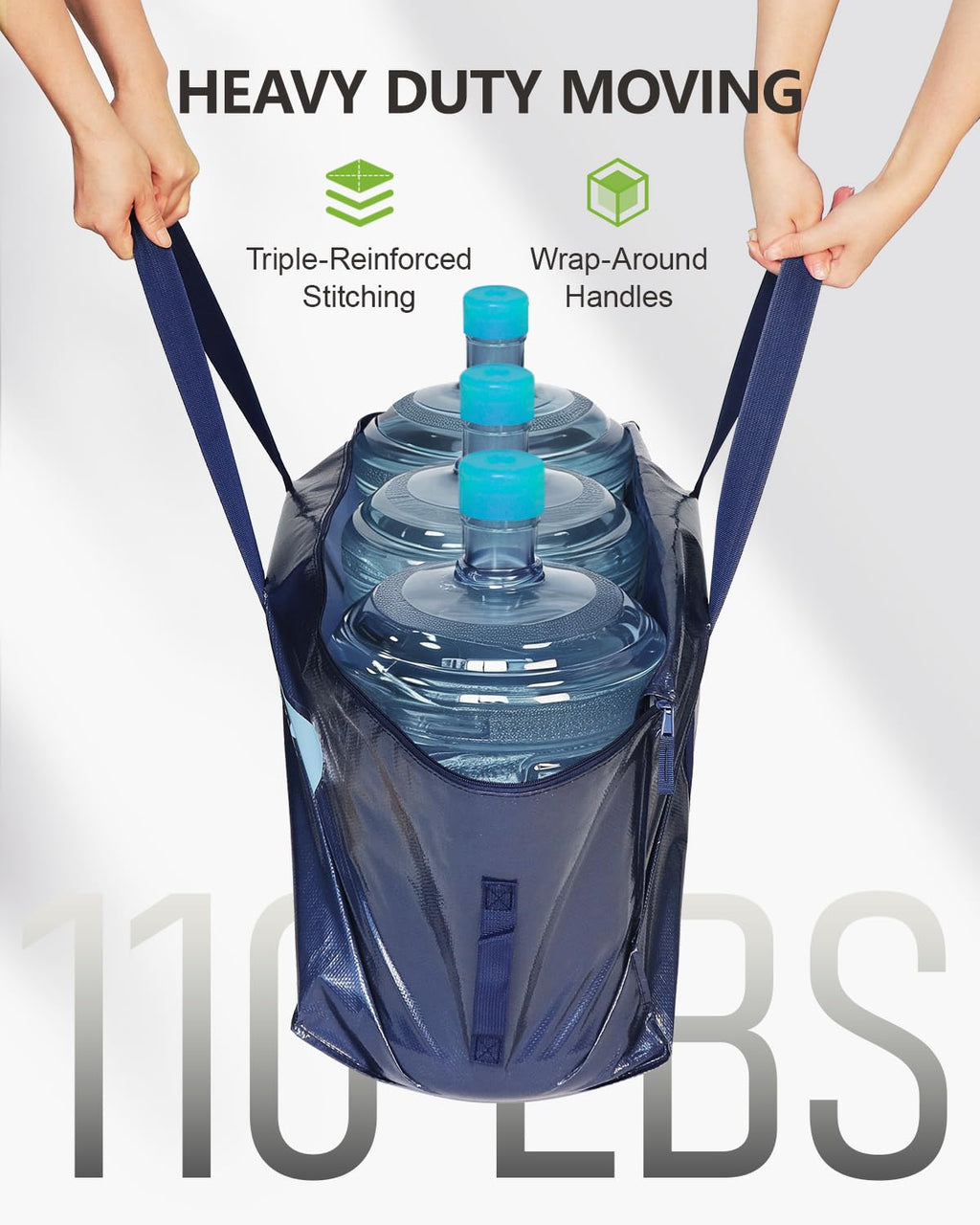 Moving Bags Heavy Duty Extra Large 110LB Storage Bags, 12 Pack-Blue