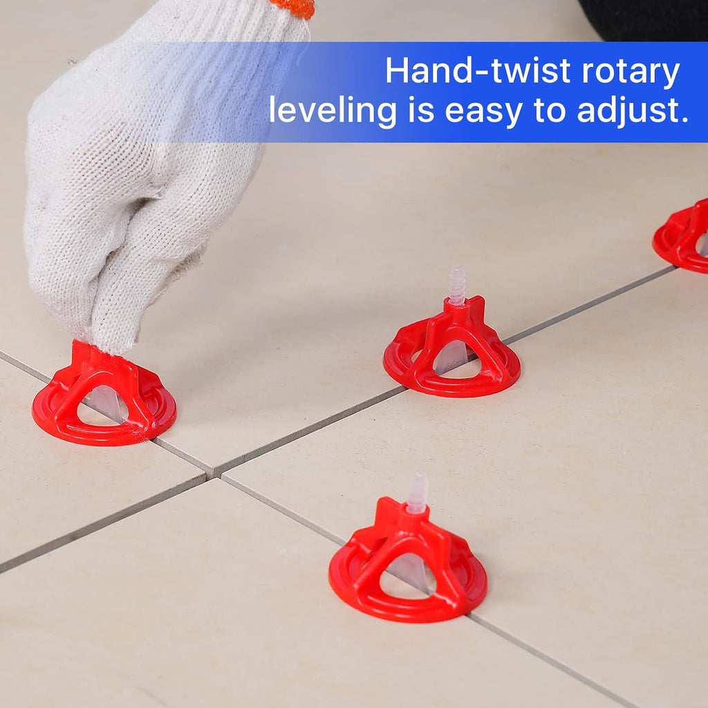 Pro-Grade 1/8" Professional Tile Leveling System Kit 300 Base+100 caps for Floor & Precision Gap Control |Effortless