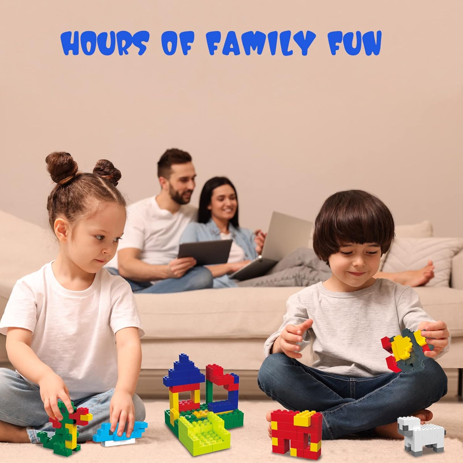 Building Blocks 1000 Pieces Classic Building Bricks Compatible with All Major Brands with 3 Baseplates Preschool