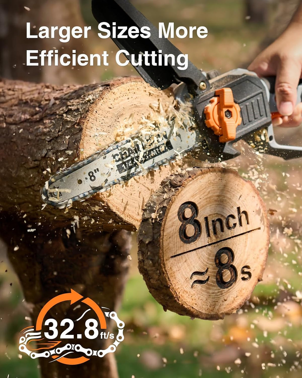 2-in-1 Pole Saw for Tree Trimming, 8-Inch Cordless Brushless Chainsaw with Adjustable Extension Pole, 2×4.0Ah