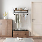 Industrial Pipe Clothing Rack,Wall Mounted Clothes Rack with Shelf