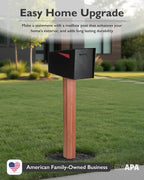 Mailbox Post Kit for Outside - 43x4x4 Wood Print Metal Sleeve - Wood | Two Universal Mounting Bracket, Mailbox Post