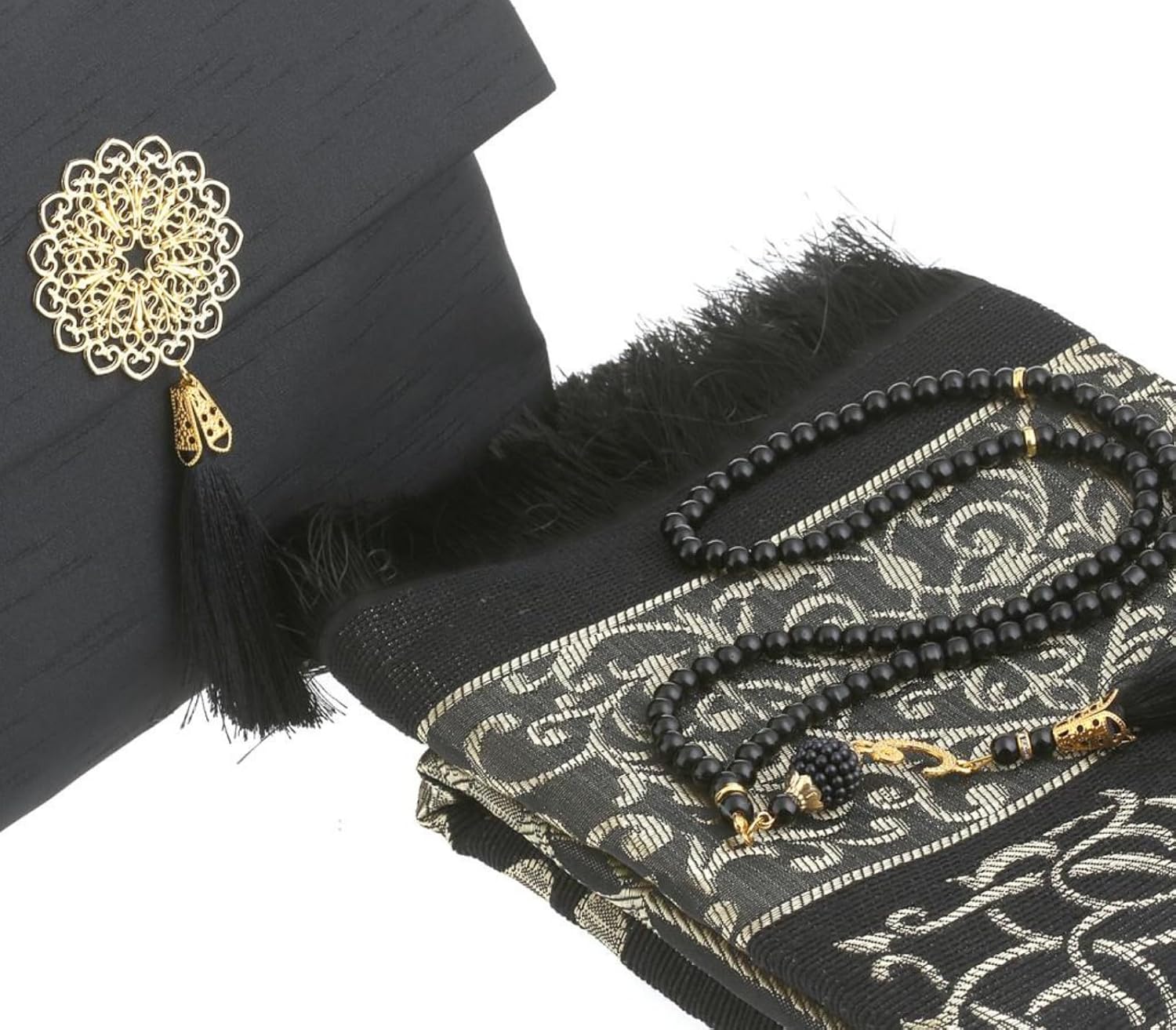 Muslim Prayer Rug with Tasbih and Portable Bag, Muslim Gift for Women Men, Mubarak Islamic Box, Soft Mat Islam Gifts