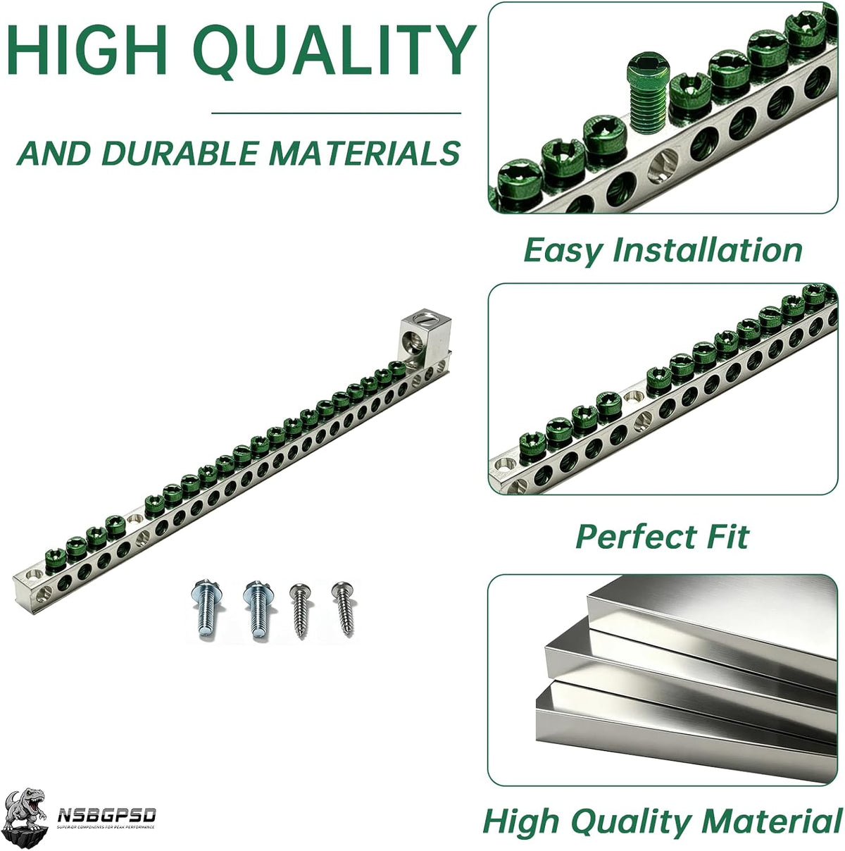 Ground Bar Kit for Eaton BR and CH Series Load Centers, 21 Terminal Grounding Bar