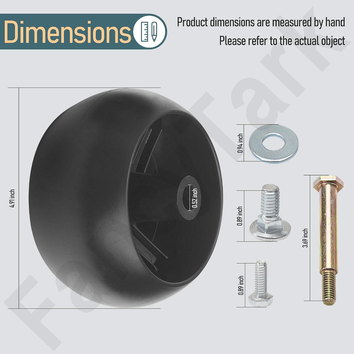 525509501 42" Mower Deck Wheels with Bracket Kit for Husqvarna Lawn mower