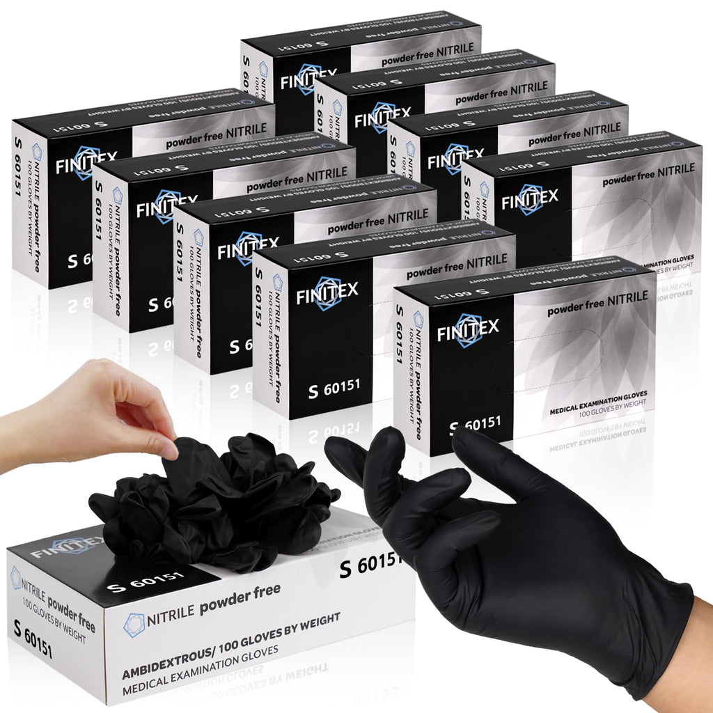 Black Nitrile Disposable Gloves Exam Gloves 3.2mil 1000PCS(Medium)