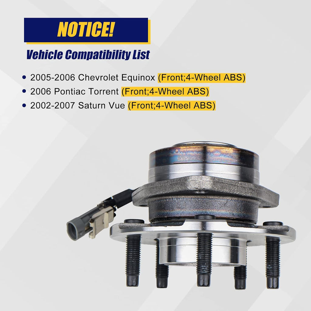 KUSATEC 513189 Front 2PCS Wheel Bearing and Hub Assembly