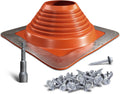 #7 Metal Roof Vent Flashing, Silicone Roof Vent Boot, Red, 1-Pack