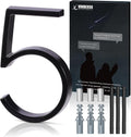 5 Inch Floating House Numbers for Outside, Modern Metal Anti-Rust Address Numbers（5）, Zinc Alloy Black Floating