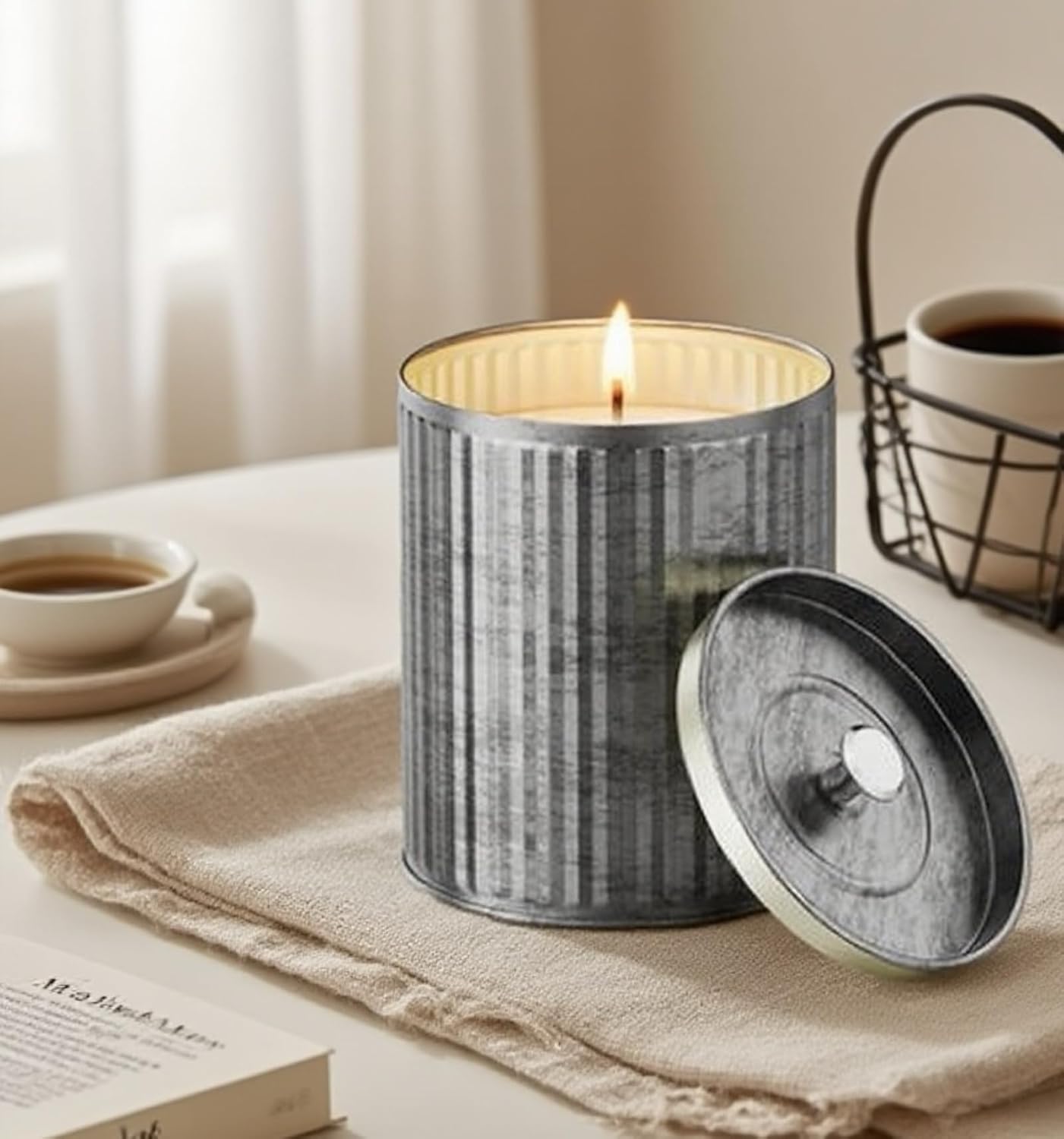 Thick 4 pcs 10oz Empty Candle Tins for Candle Making Vintage Style Candle Jars with Lid