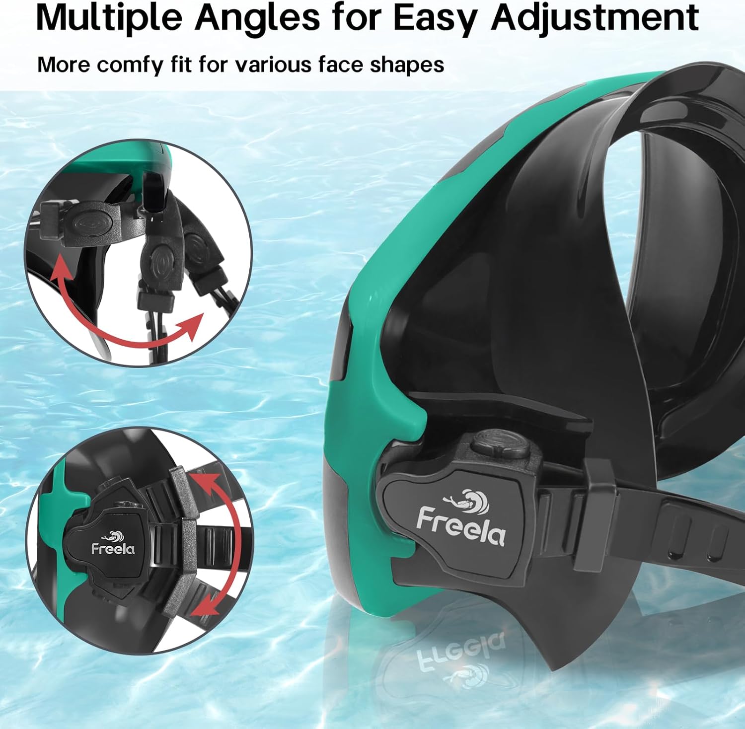 Adult Snorkel Diving Mask with Nose Cover, Tempered Glass Anti Fog Waterproof 180° Panoramic Wide View Scuba Free