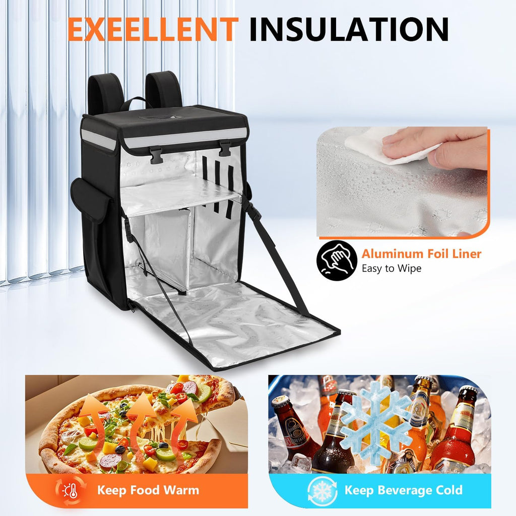 Insulated Food Delivery Backpack, Delivery Bags for Uber Eats DoorDash