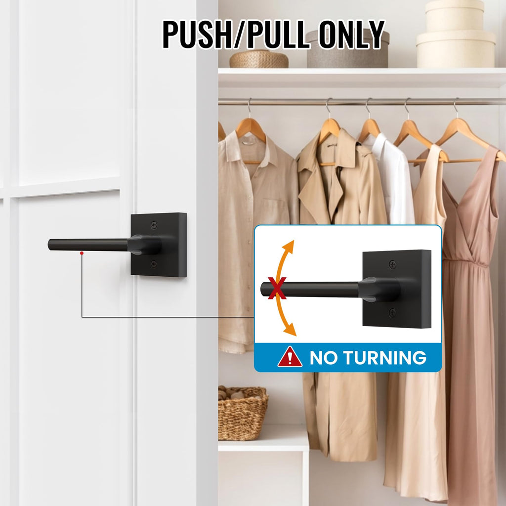 4 Pack Dummy Door Handles, Closets, French Double Doors Levers Knobs