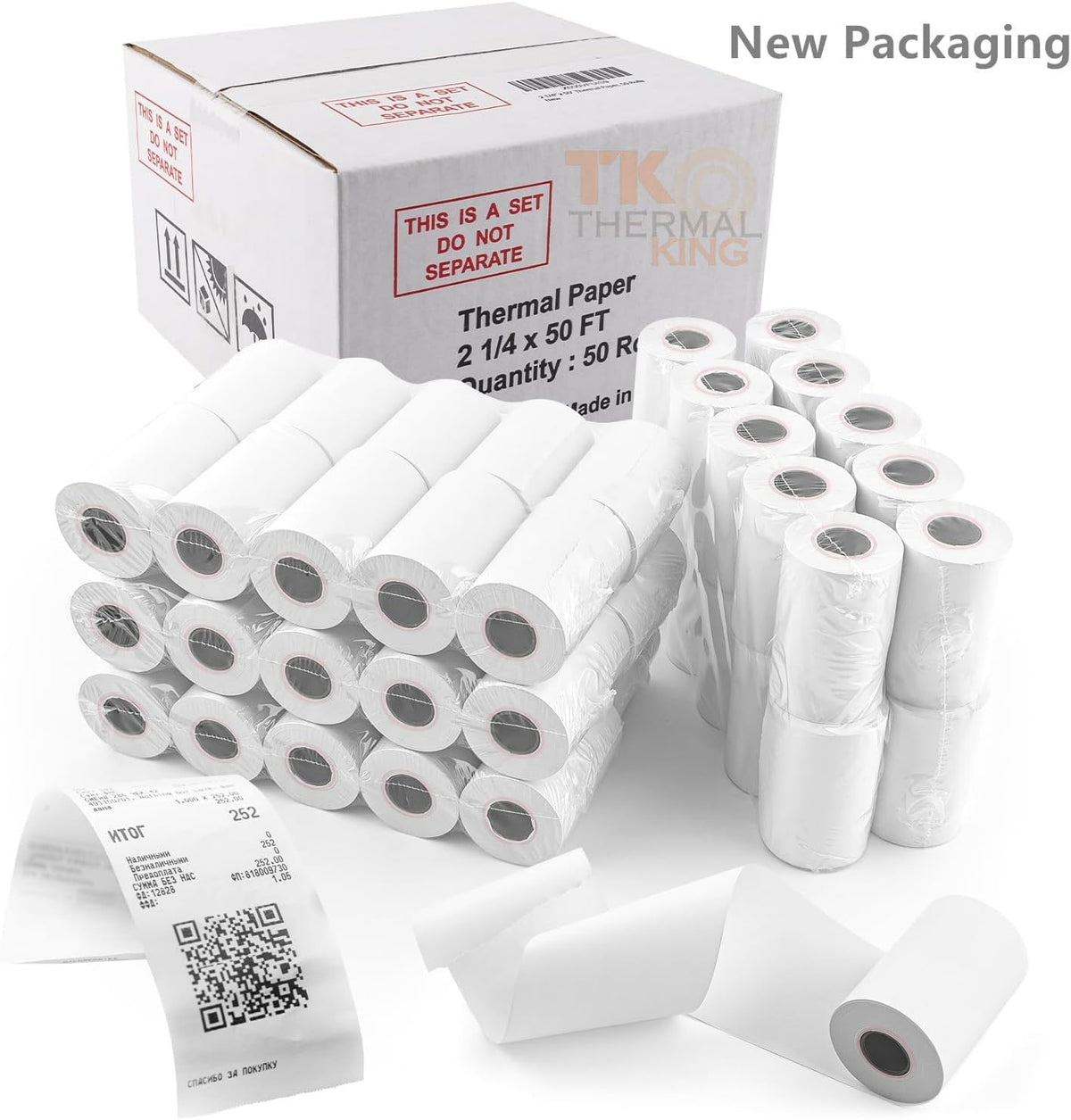 2 1/4" x 50' Credit Card Thermal Receipt Paper 50 Rolls