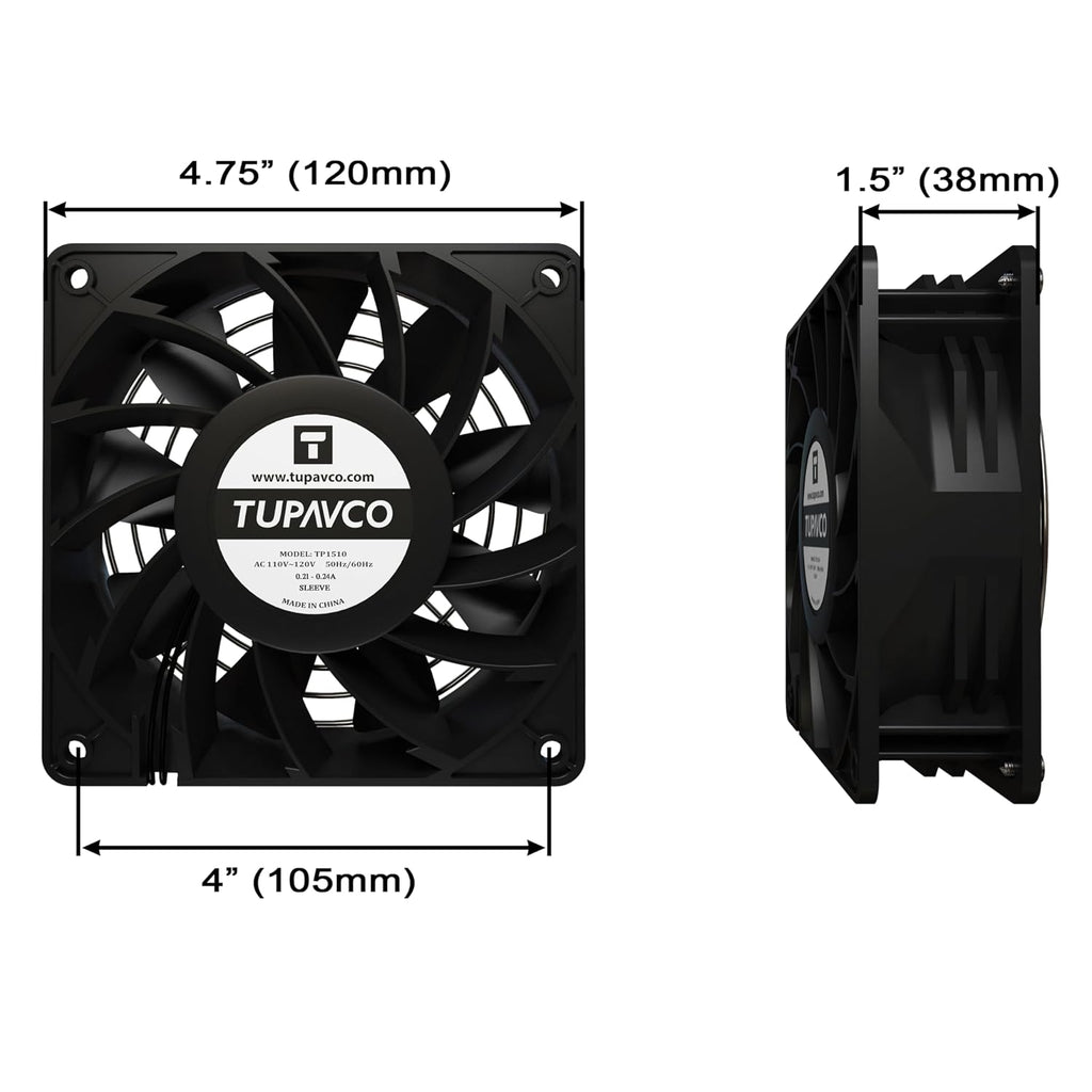 Network Cabinet Fan (2pc) for Server Rack Cooling - Tupavco TP1510