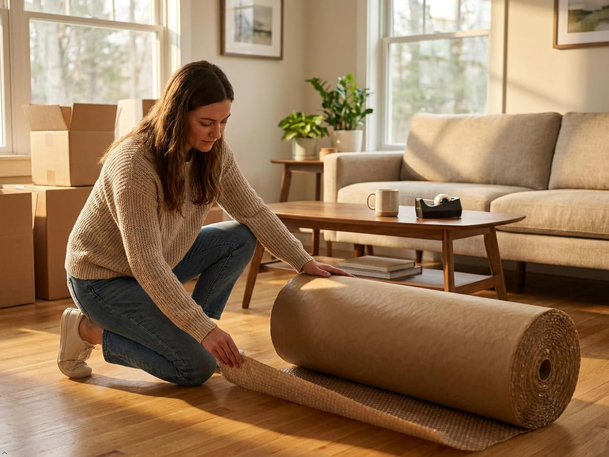 Kraft Backed Bubble Cushioning Wrap 48" x 125-Feet