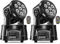 Moving Head Light RGBW Stage Lighting DJ Lights 7 x 10W LED Beam Spotlight 9/14 CH Wash Light with DMX and Sound
