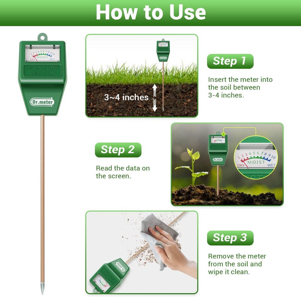 2 Packs Soil Moisture Meter Tester for Plants Indoor & Outdoor Use | Soil Tester Hygrometer Sensor for Houseplants