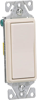 Eaton 7511LA 15-Amp 120/277-volt Heavy-Duty Grade Single-Pole Decorator Lighted Switch, Light Almond