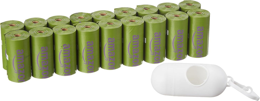 Premium Leak Proof Dog Poop Bags with Dispenser and Leash Clip, Lavender Scented, 13" x 9", 270 Count (18 Rolls of 15)