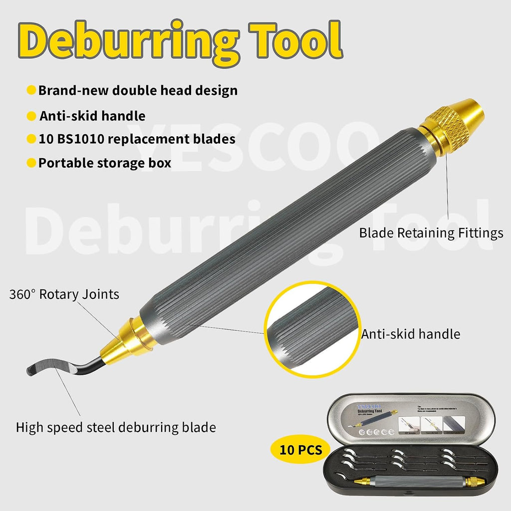 Deburring Tool 3D Printing, 10 Extra High Speed Steel Swivel Blades | Deburring Tool Double Head Anti Skid Handle