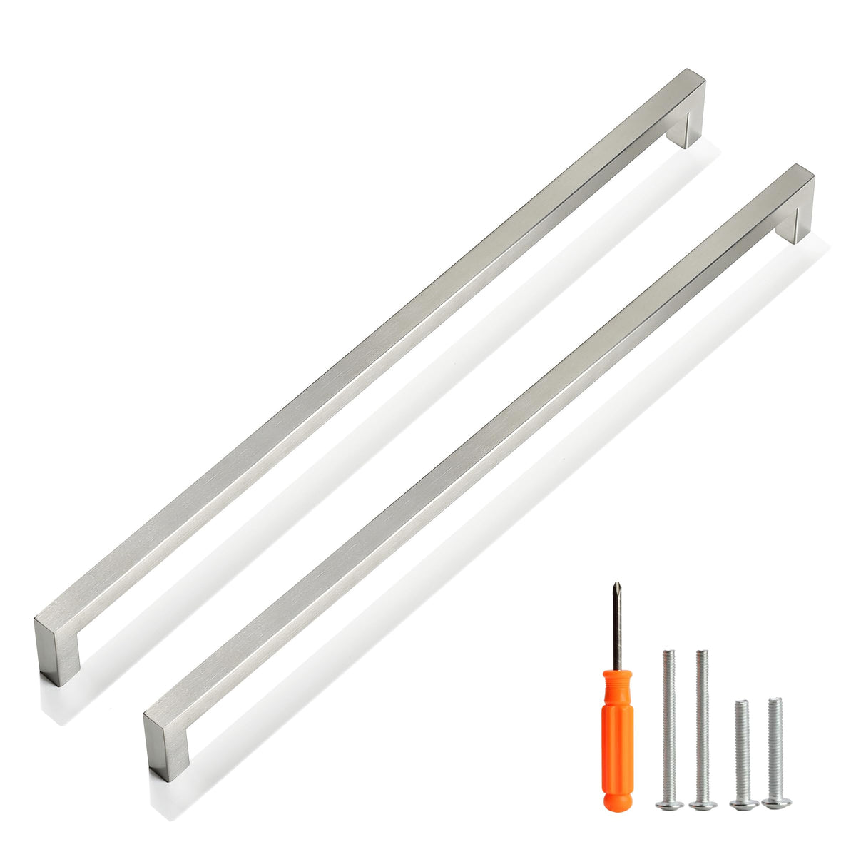 10 Pack 15 Inch Brushed Nickel Cabinet Pulls Square Drawer Handles