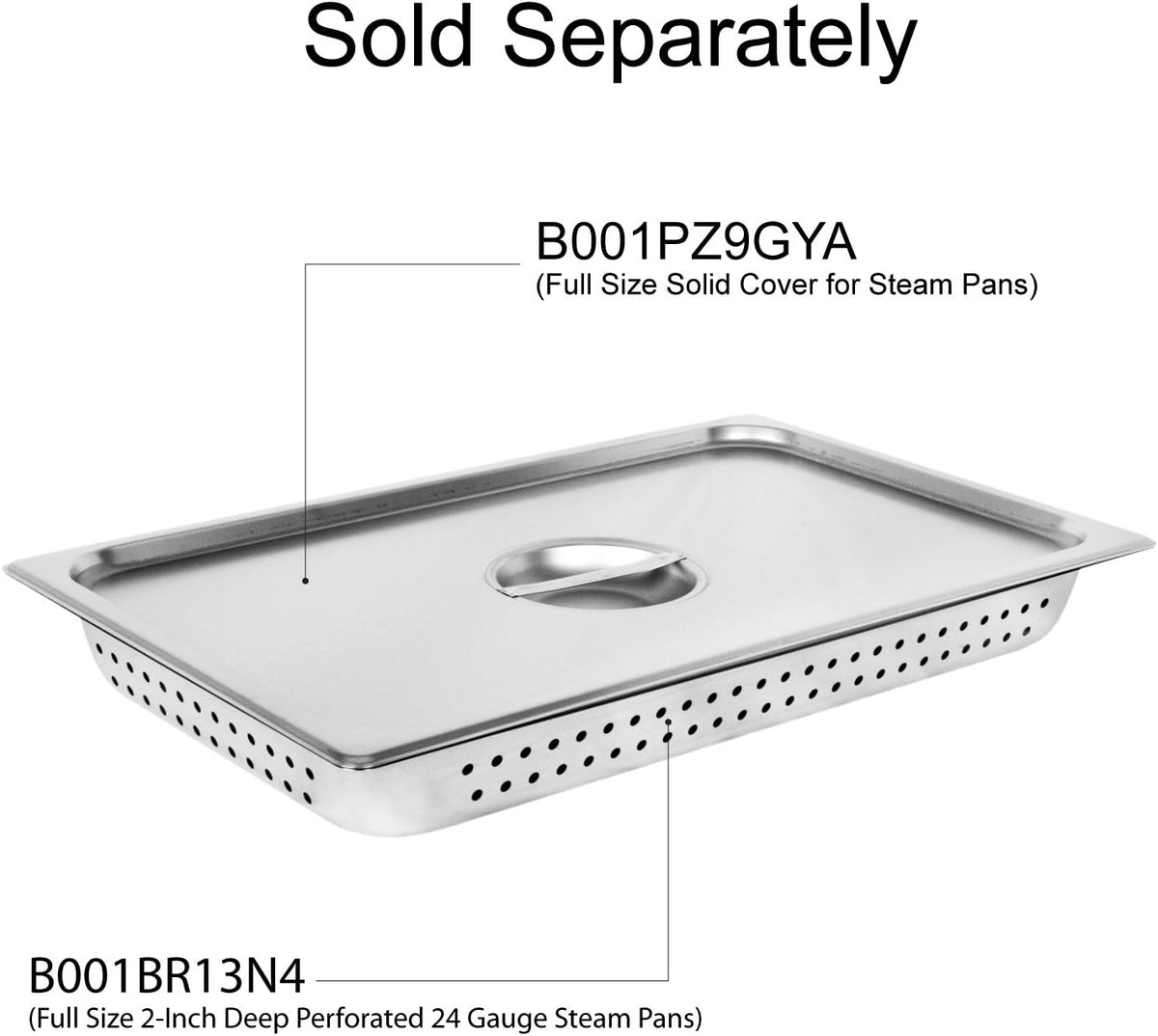 Excellante Full Size 2-Inch Deep Perforated 24 Gauge Steam Pans