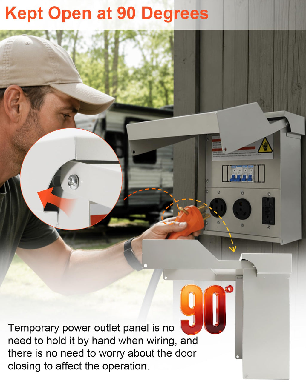 Temporary Power Outlet Panel with 20,30,50 Amp Receptacle with Breaker