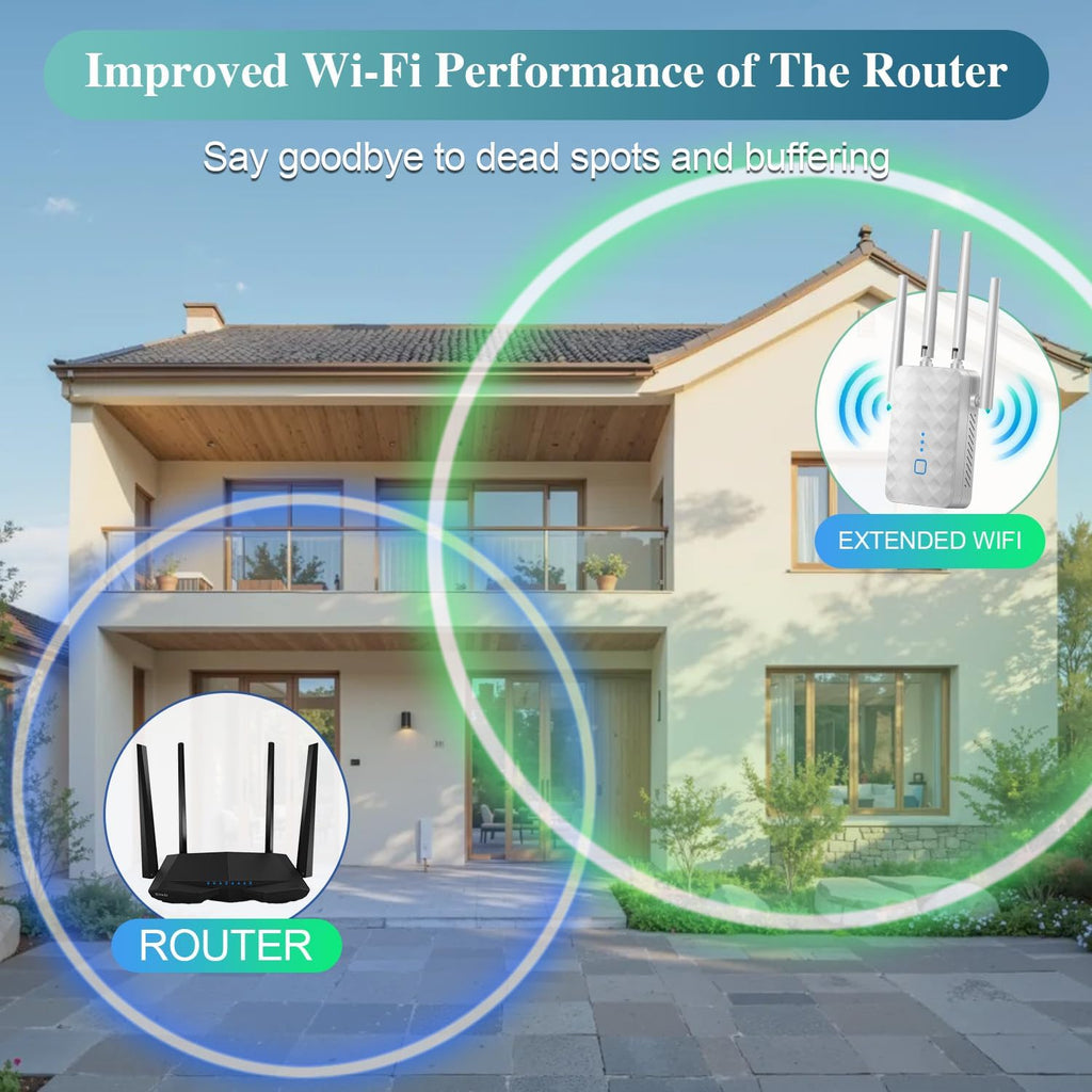 WiFi Extender Signal Booster for Home/Office | 2026 Upgraded Internet Repeater Range Covers Up to 9995 Sq.ft and 45+