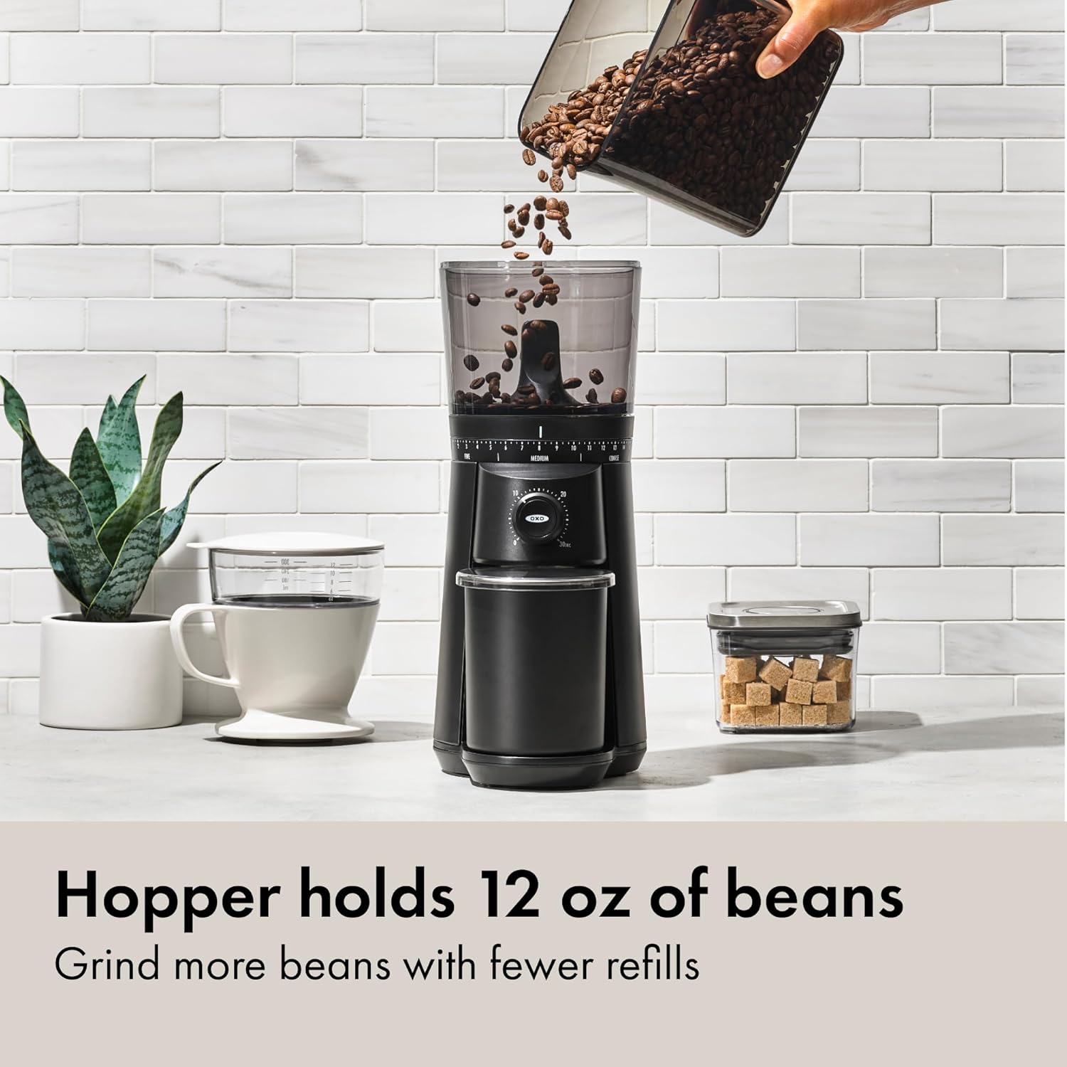 Brew Conical Burr Grinder - Matte Black, Stainless Steel Burrs, One-Touch Automatic Smart Grind