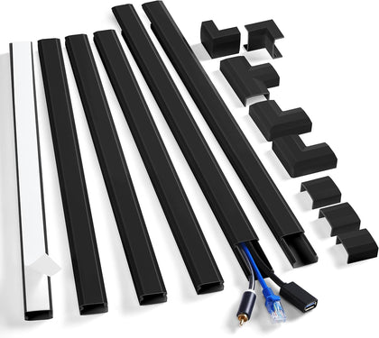 Cord Cover Wall Kit, 94.5in Cord Hider Wall Mounted TV, Self-Adhesive Wire Covers for Cords, Paintable Wire Hiders