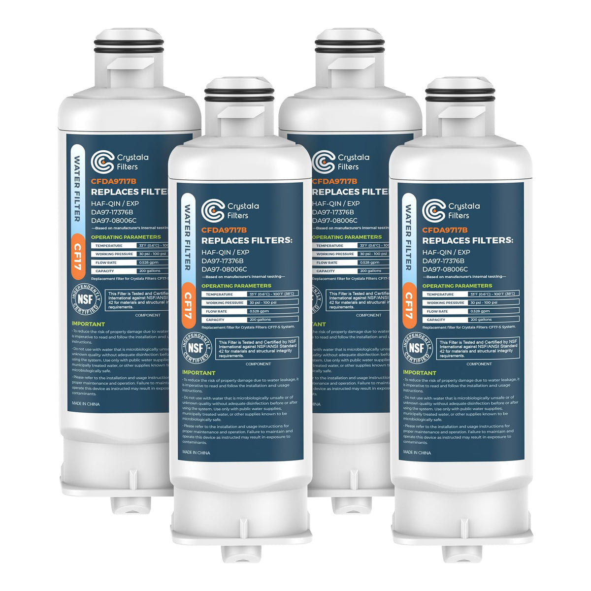 Replacement for Samsung Water Filter DA97-17376B 4 Pack