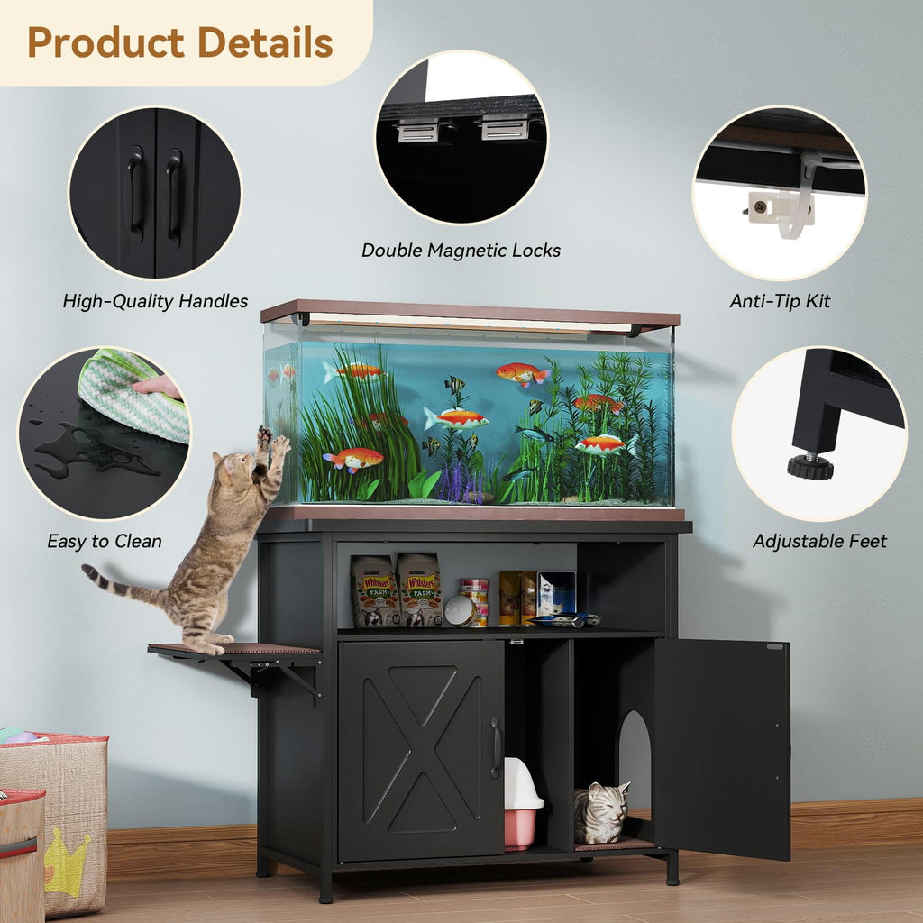 40-50 Gallon Fish Tank Stand, Aquarium Stand, Black