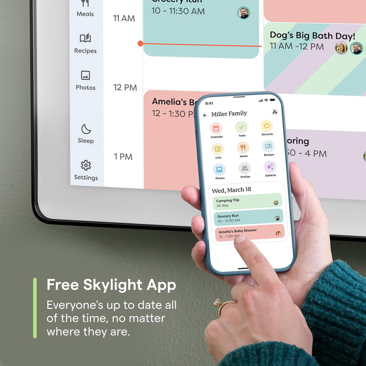 Calendar Max – 27" Digital Calendar & Chore Chart, Charcoal