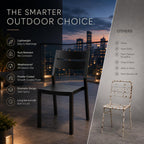 Aluminum Stackable Patio Dining Chairs Set of 4