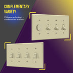 ENERLITES Quad Toggle Light Switch Wall Plate Cover, 4-gang, 1 Pack, Ivory