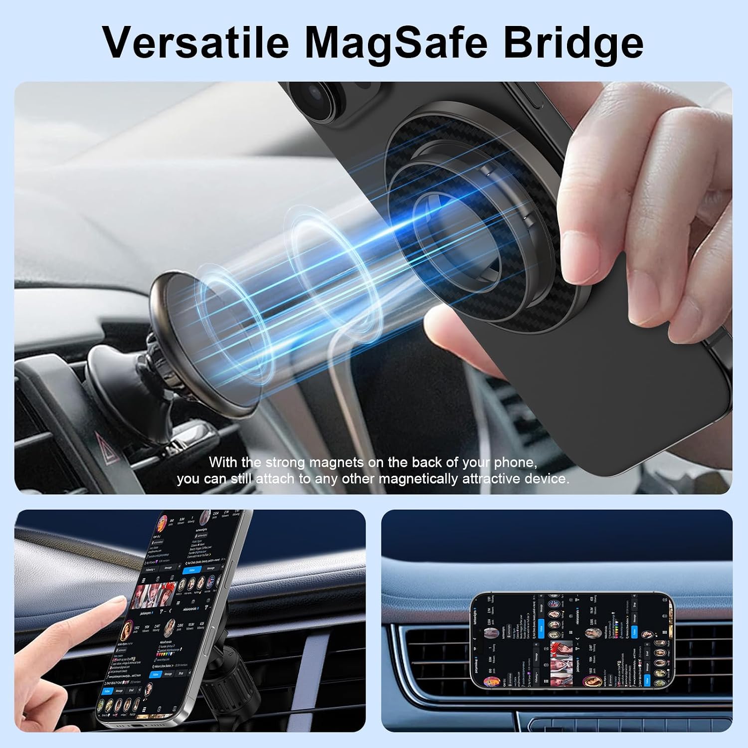 Magnetic Phone Grip Stand MagSafe Ring Holder for Samsung Galaxy S26 Ultra | Magnet Gym Finger Grip Kickstand