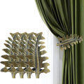 4PCS Curtain Holdbacks Vintage Leaf Shaped Curtain Drapery Tie Back