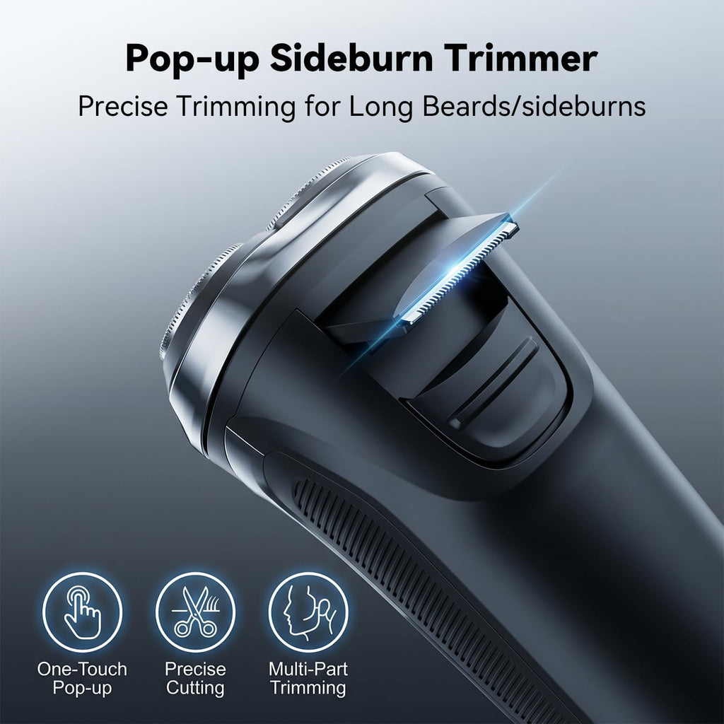 Electric Razor for Men, 2026 Upgraded Electric Shavers for Men, USB-C Rechargeable, Wet & Dry Shaver with Pop-up