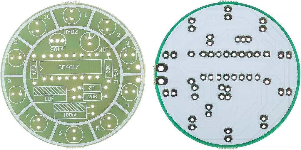 4PCS DIY CD4017 Colorful Voice Control Rotating LED Light Kit Practice Learning Electronics Training Board