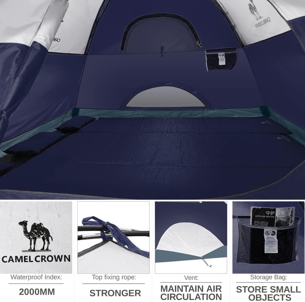 Tents for Camping 2/3/4/5 Person Camping Dome Tent, Waterproof,Spacious, Lightweight Portable Backpacking Tent for