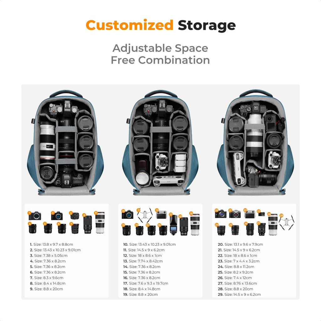 Camera Backpack,Hardshell Photography DSLR Camera Bag | 15-15.6 Inch Laptop Compartment, Waterproof, Hard Shell