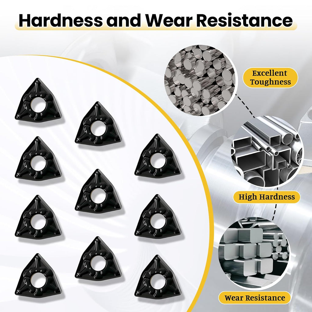 10Pcs Carbide Turning Inserts WNMG432 WNMG080408, 10Pcs