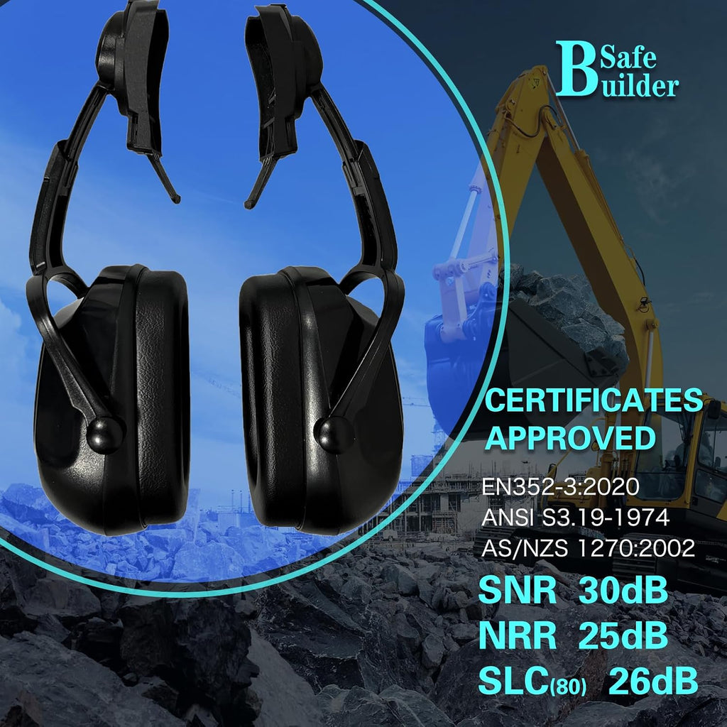 30dB Ear Muffs Hard Hats Type Safety Earmuffs For Safety Helmet Hearing Protection Earmuffs ANSI S3.19